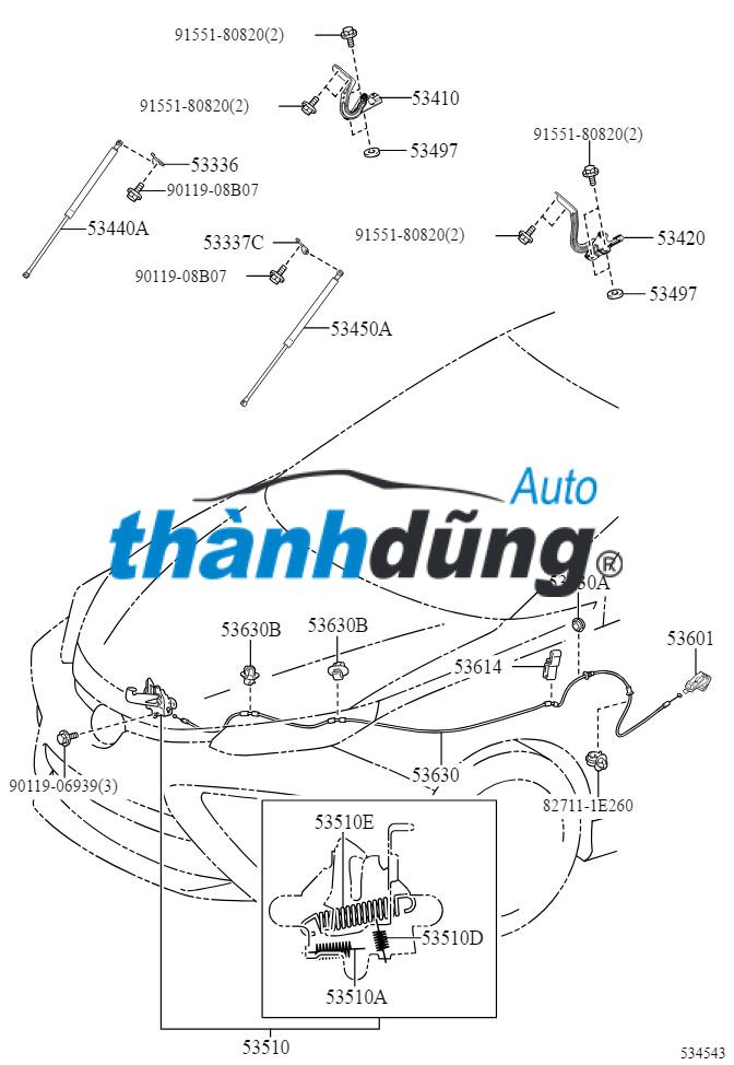 TY CHỐNG NẮP CAPO SSANGYONG KYRON 2.3 | 711500900 - Ảnh 3