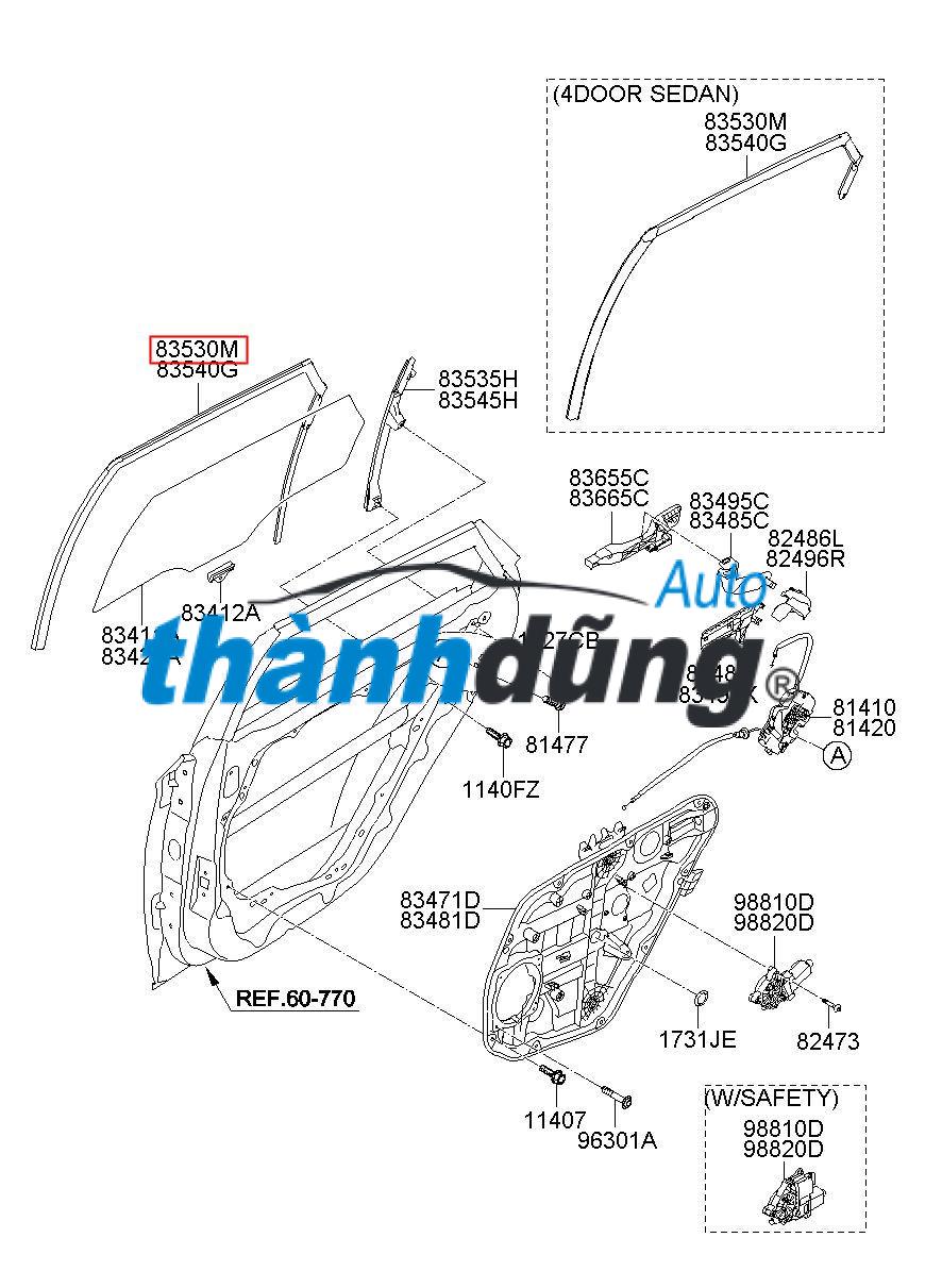 KÍNH CÁNH CỬA SAU TOYOTA YARIS 2016 | 681400D241 - Ảnh 3