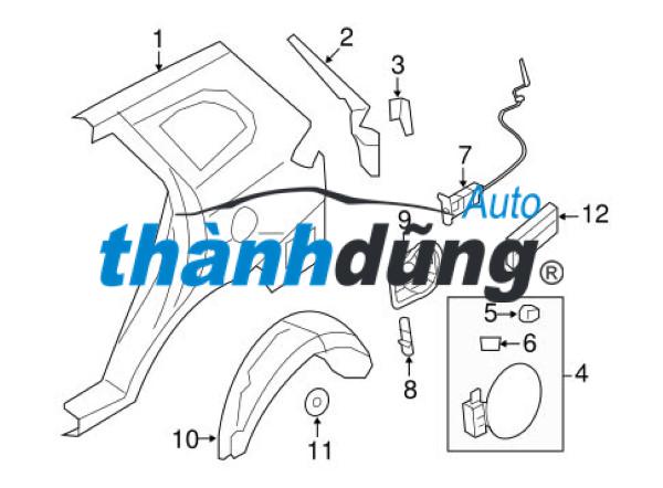 ỐP NẮP CỬA ĐỔ NHIÊN LIỆU XE FORD TRANSIT 2011 | 9C19V405A02AA - Ảnh 4