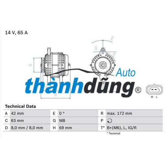 MÁY PHÁT ĐIỆN TOYOTA VIOS 1NZ-FE | 270600M030 - Ảnh 3