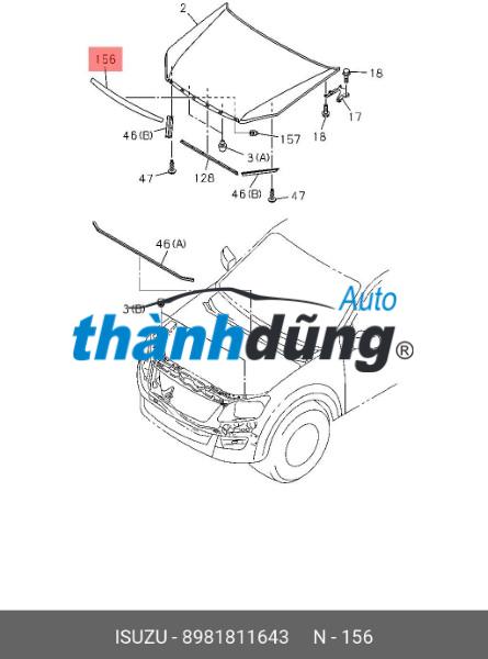 RON KÍNH CHẮN GIÓ ISUZU DMAX 3.0 2015 | 8981406850 - Ảnh 3