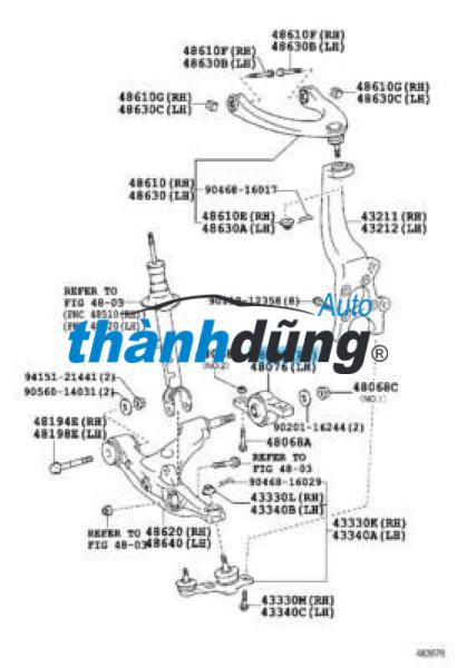 CAO SU CÀNG A DƯỚI NHỎ TOYOTA FORTUNER 2010 | 486540K040 - Ảnh 3